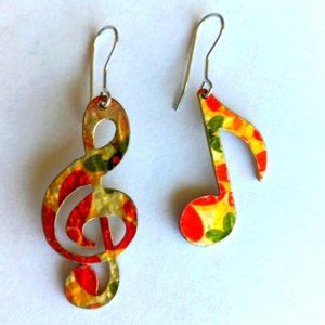 Vintage musical earrings